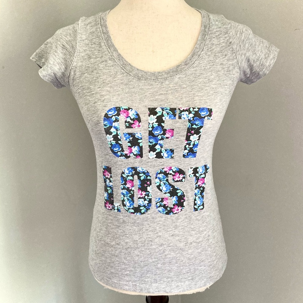 Empyre Heathered Grey Floral Get Lost Graphic Tee